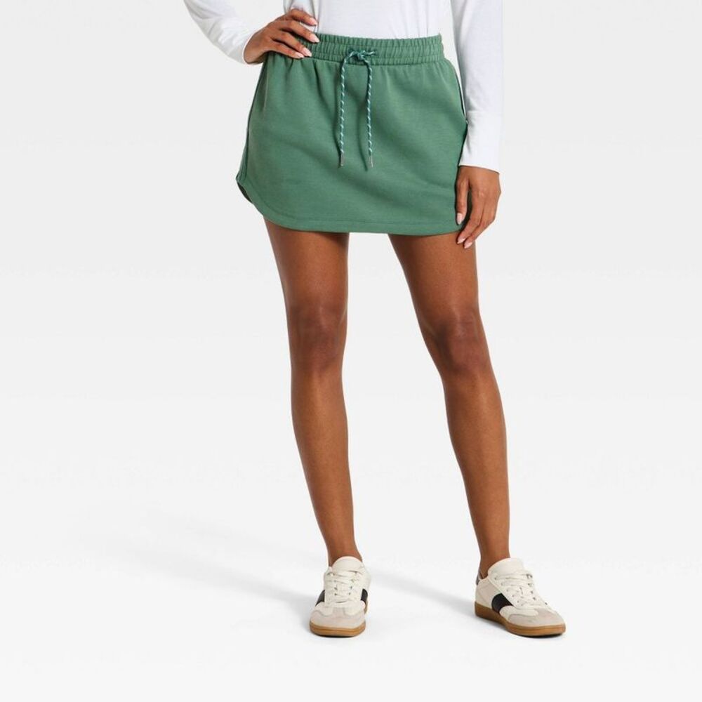 Women's Airy Sleek Pique Pleated Skort - All In Motion Dark Green XL